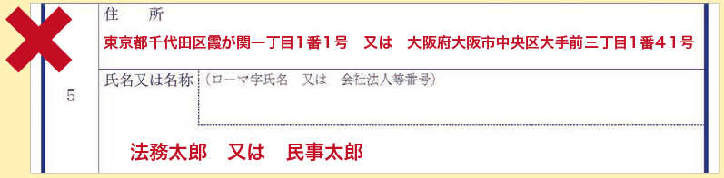 １つの検索条件欄に、複数の氏名（又は名称）・住所等をまとめて記載することはできません